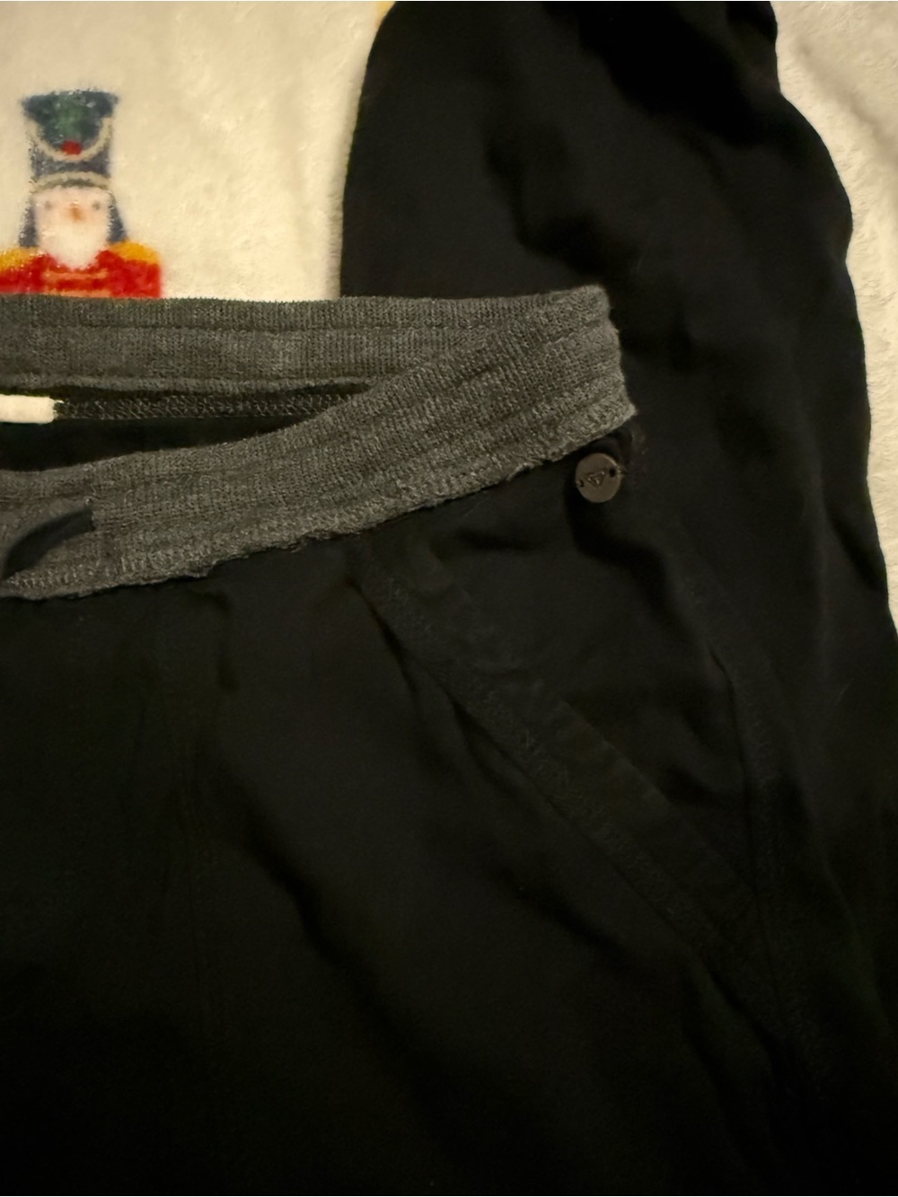 Roxy Black Y2K baggy soft pants with Gray Knit Waistband